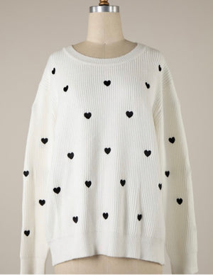 Black and White Heart Sweater