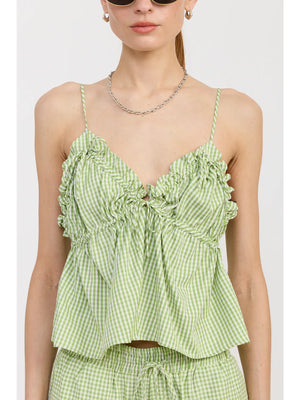 Green Ruffle Baby Doll Top