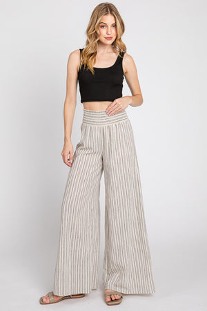 Oatmeal Grey Striped Pants