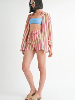 Pink striped Shorts