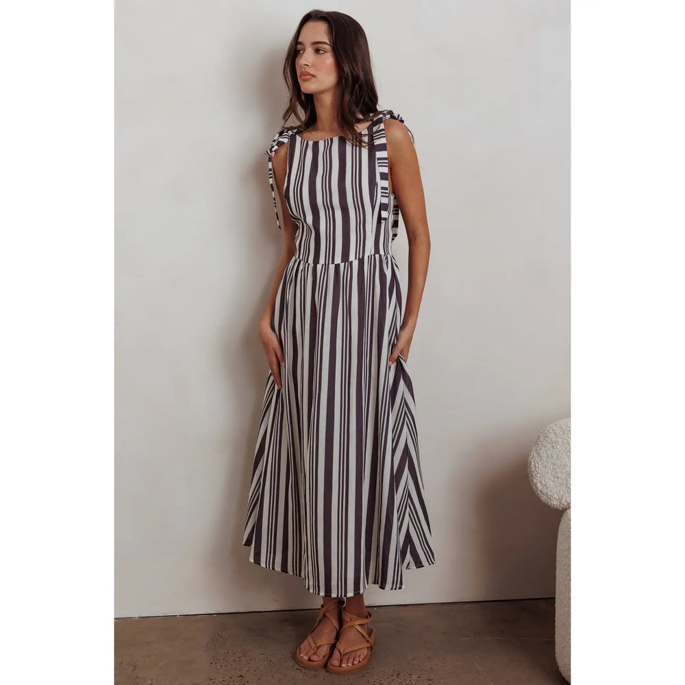Sleeveless Striped Maxi Dress