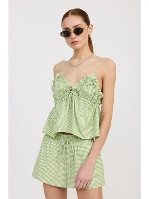 Green Ruffle Baby Doll Top