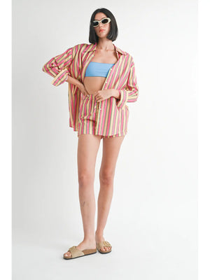 Pink striped Shorts