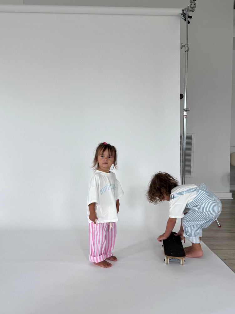 Pink Kids Striped Pants