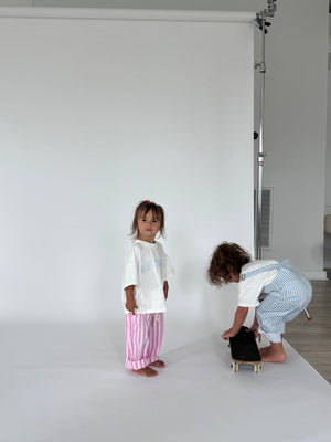 Pink Kids Striped Pants