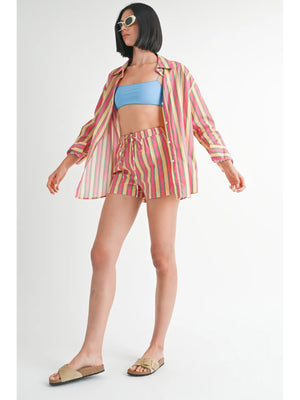 Pink striped Shorts