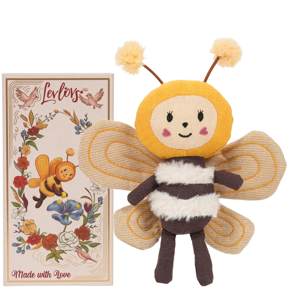 Bee Plush Toy Soft Cotton & Linen Stuffed Doll in Gift Box