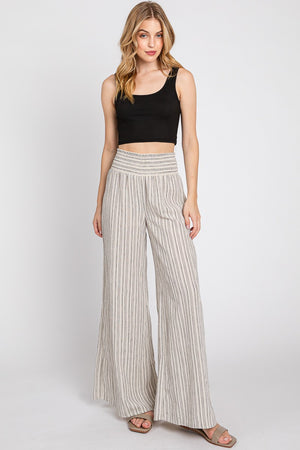 Oatmeal Grey Striped Pants