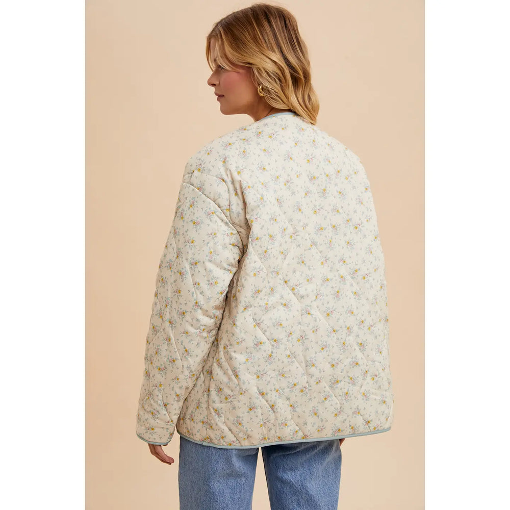 Reversible Quilted Floral Puffer