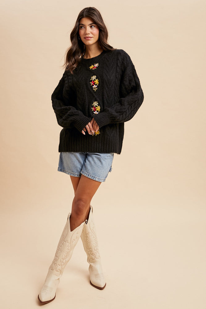 Floral Embroidered Sweater