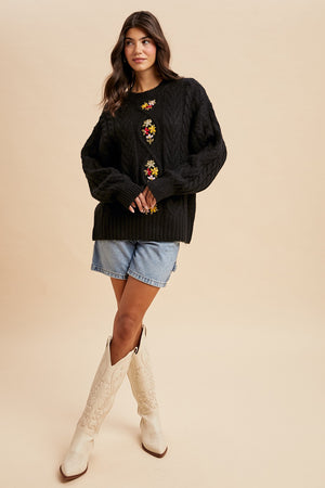 Floral Embroidered Sweater