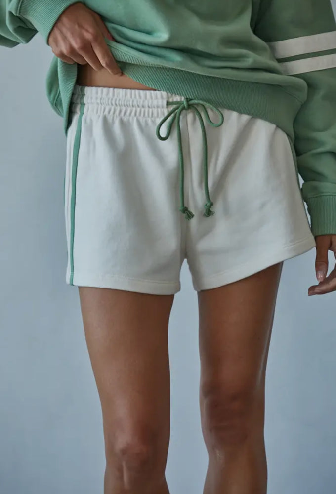 Green striped shorts