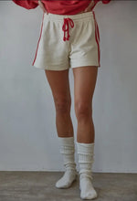 Red cotton knit terry shorts
