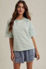 Mint striped tee