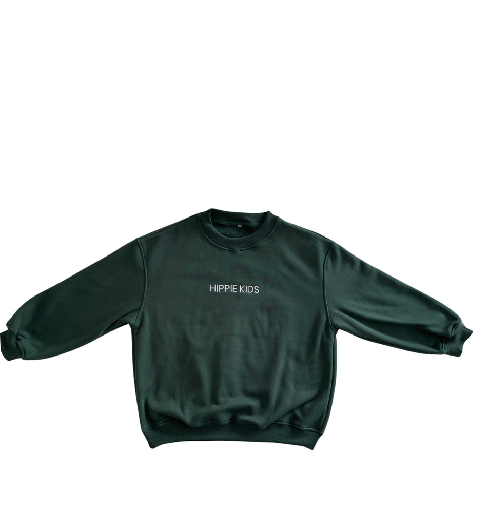 Hippie Kids Forest Green Rec Crewneck