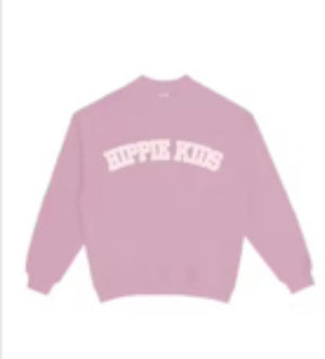 Pink Mock-neck varsity crewneck