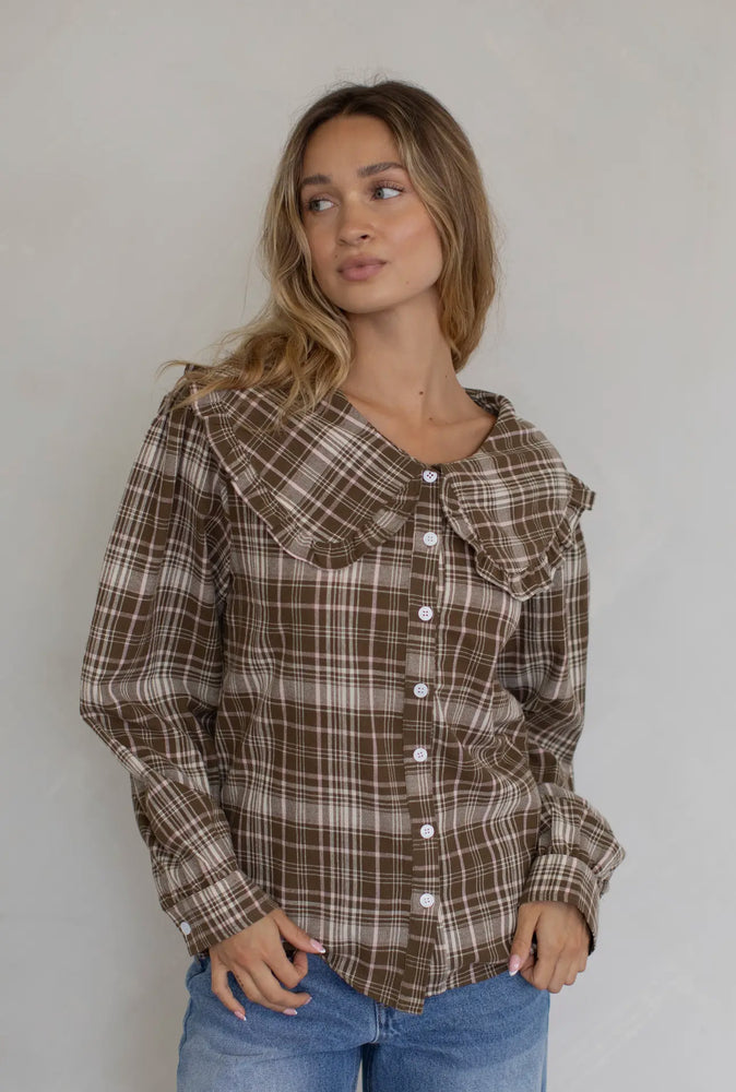 Ren brown plaid top