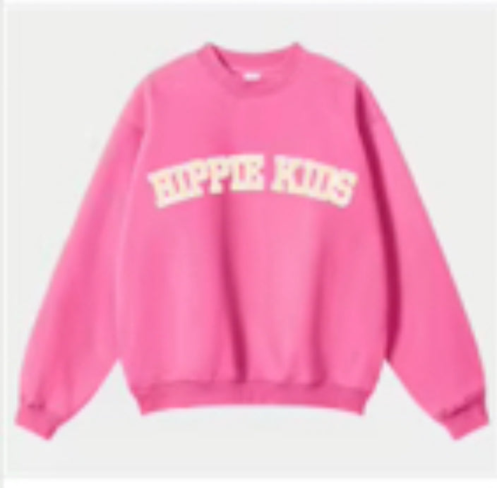 Pink Varsity Crewneck