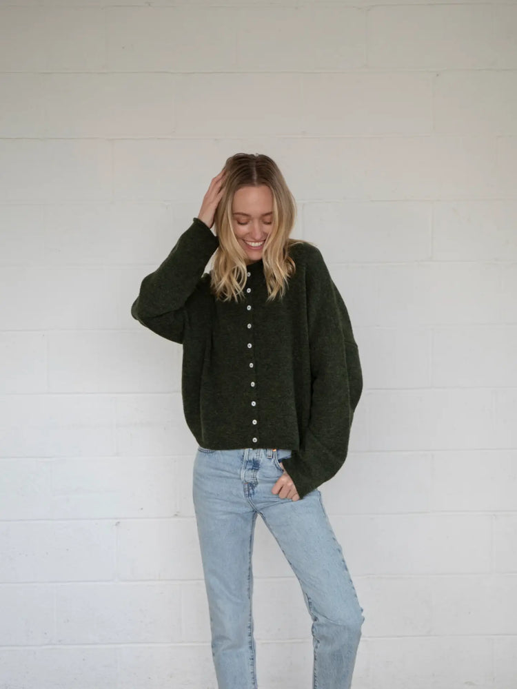 Hunter Green Piper Cardigan