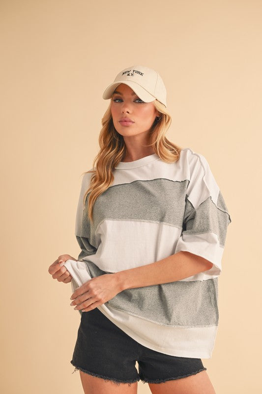 Heather Polly color block top