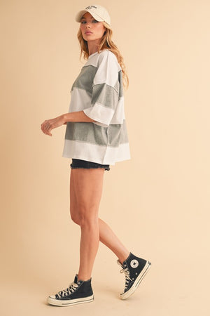 Heather Polly color block top