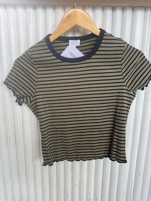 Olive short sleeve round neck tee