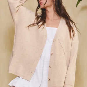 Open Front Slouchy Sweater Cardigan