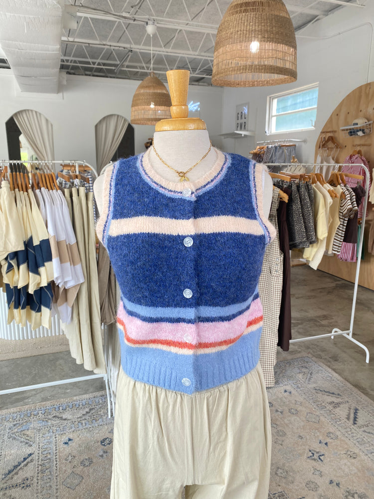 Striped soft sweater vest