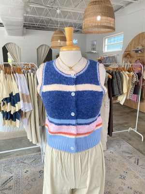 Striped soft sweater vest