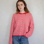 Mini Red Striped Piper Cardigan