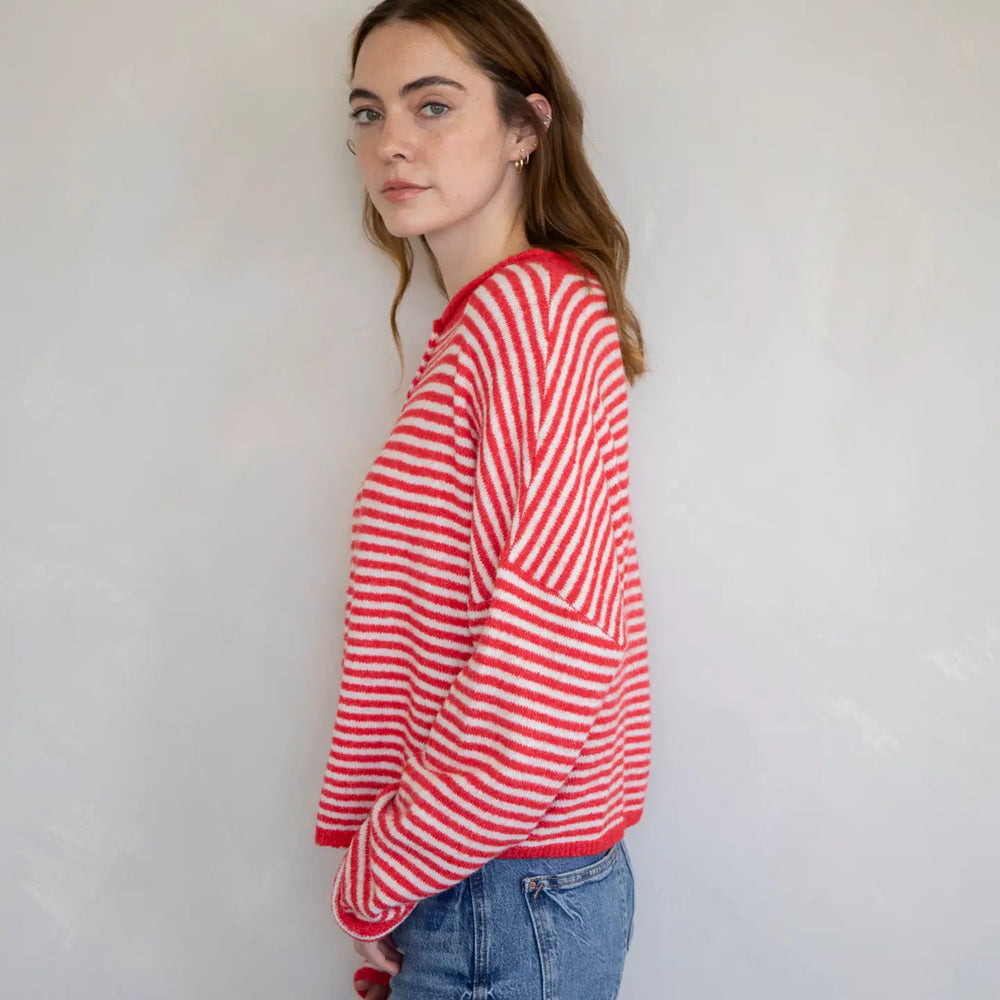 Mini Red Striped Piper Cardigan