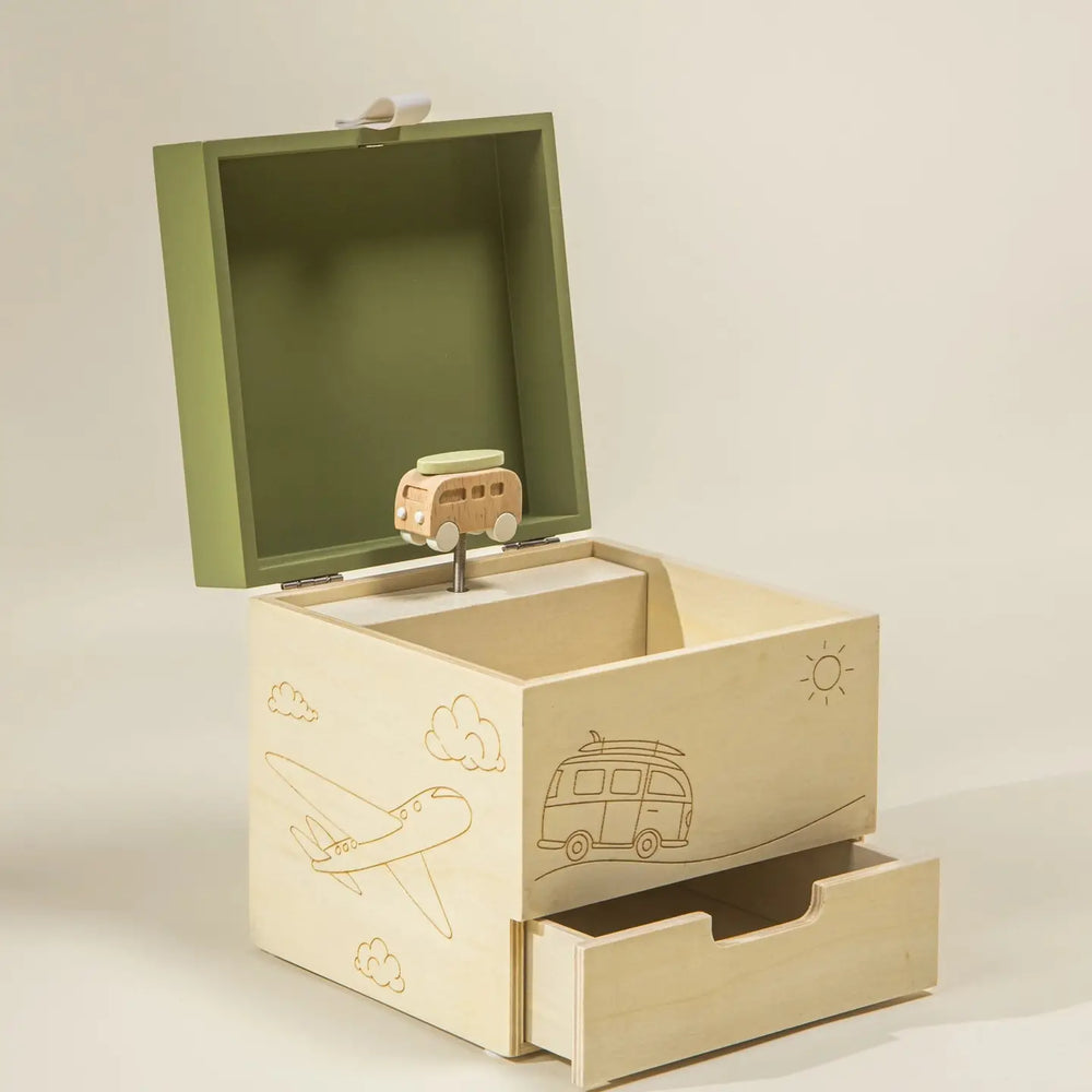 Wooden Musical Souvenir Box - Travel