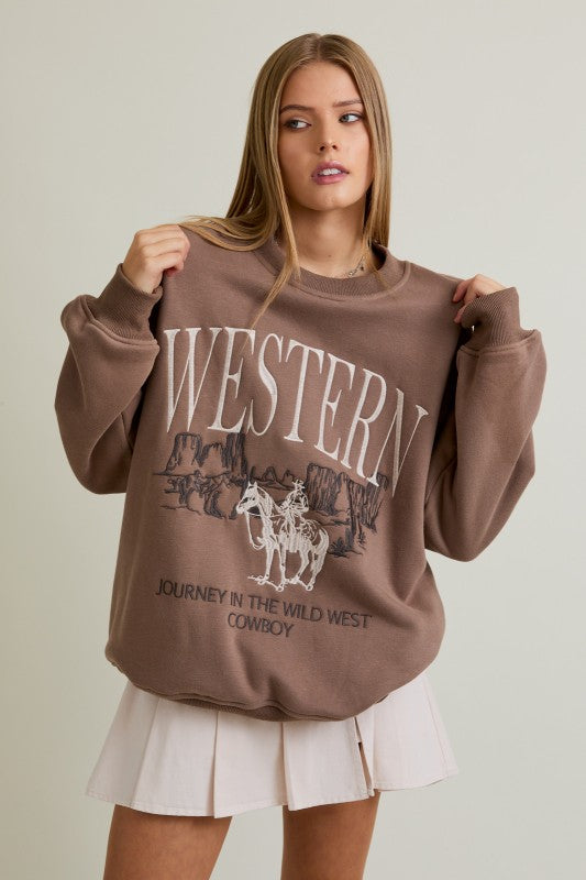 Mocha Cowboy Crewneck