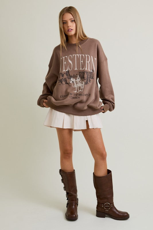 Mocha Cowboy Crewneck