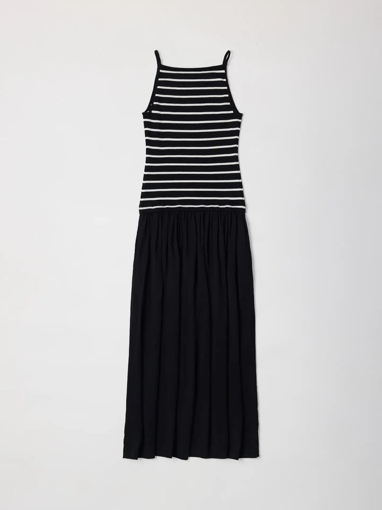 The Indy black and white striped Dress