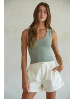 Green Tea Double Layered Seamless Top