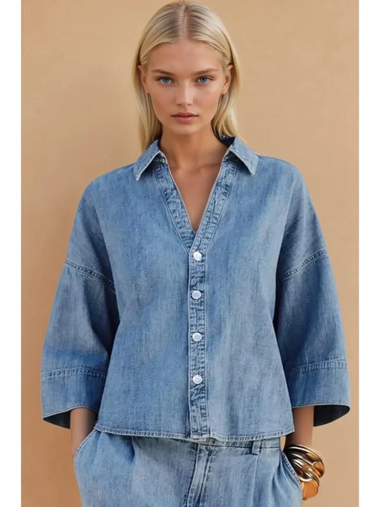 Jackie Oversized Denim Shirting