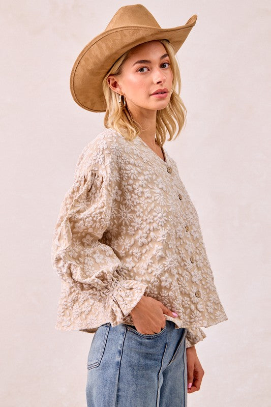 Floral textured top