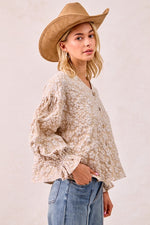 Floral textured top