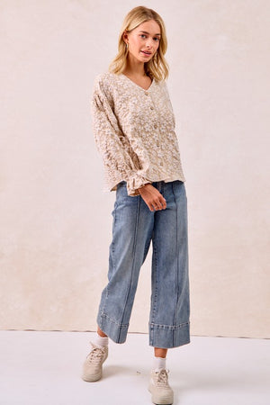 Floral textured top