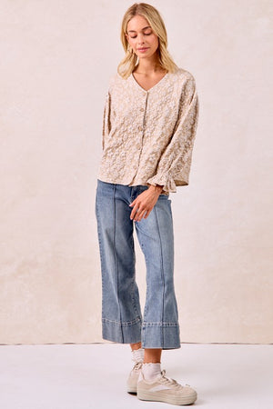 Floral textured top