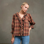 Ruffle plaid Alex blouse