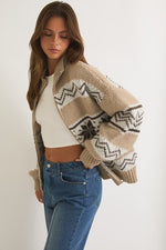 Fair isle zip up sweater