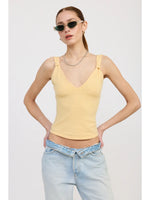 Butter yellow V Neck Cami Top