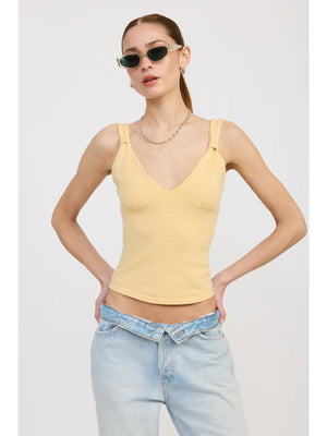 Butter yellow V Neck Cami Top