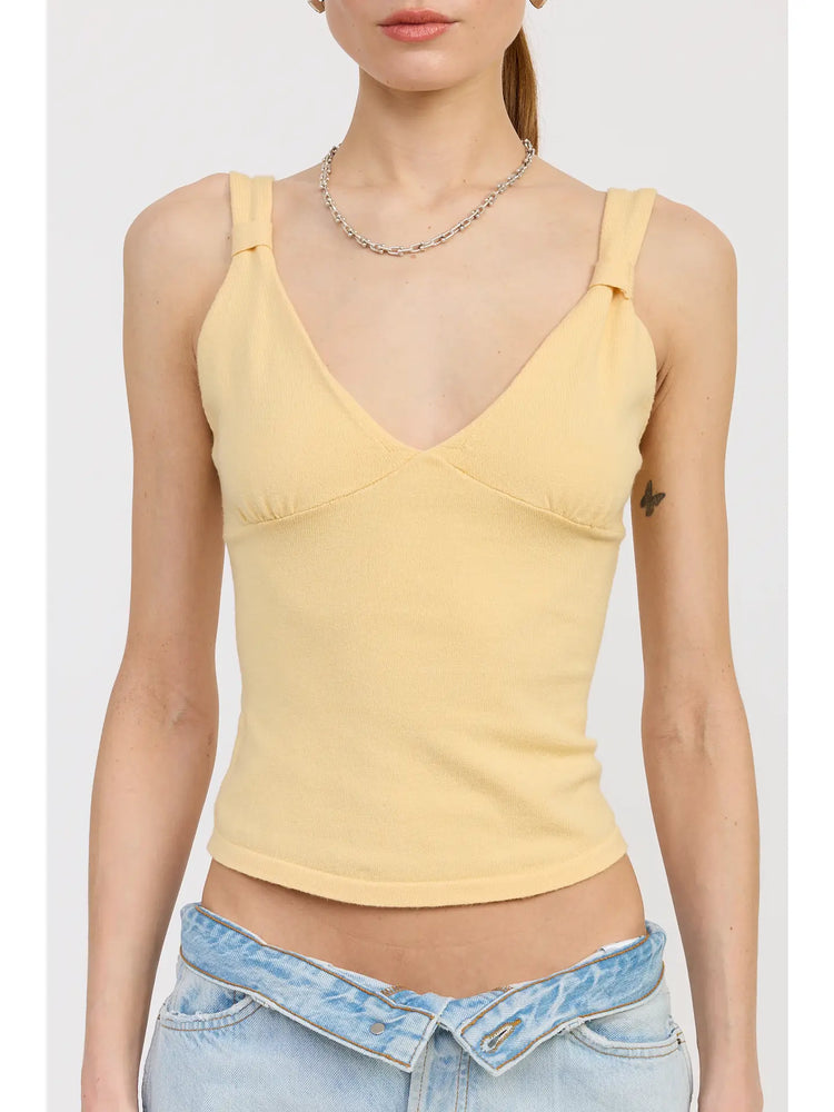 Butter yellow V Neck Cami Top