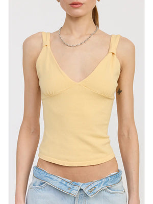 Butter yellow V Neck Cami Top