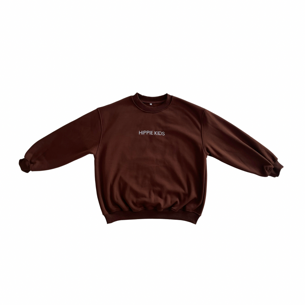 Hippie Kids Brown Rec Crewneck