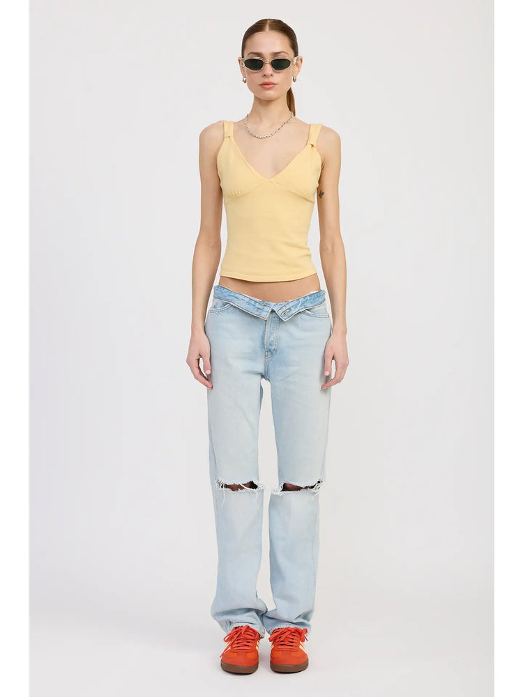 Butter yellow V Neck Cami Top