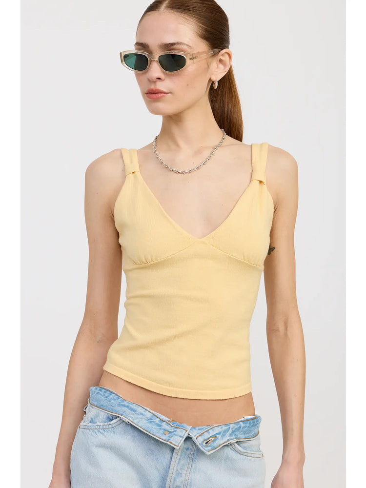 Butter yellow V Neck Cami Top